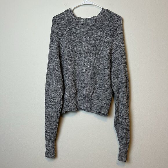 Free People Sweater Women’s M Gray Crew Neck Oversized Comfort Cabincore Casual - Picture 6 of 11